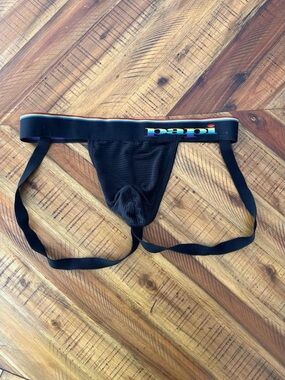 Papi Men’s Black Jockstrap with Rainbow Logo Waistband